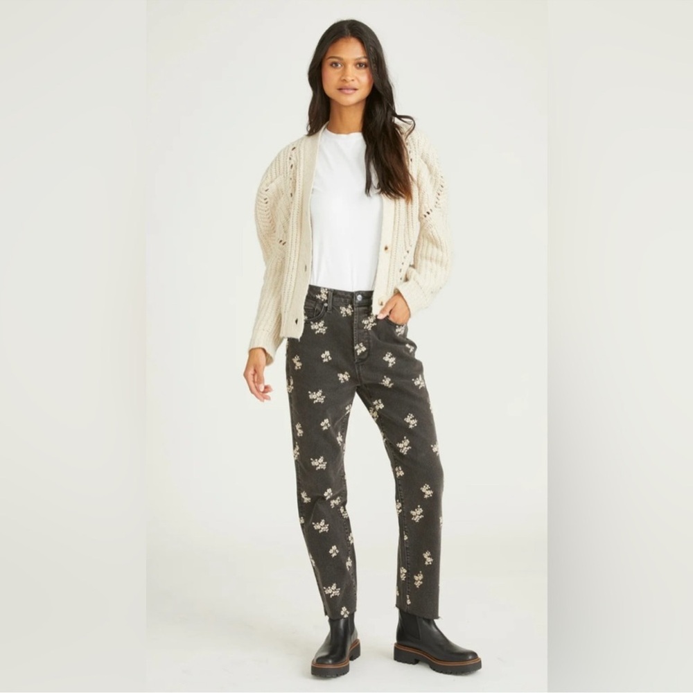 Driftwood Royce black embroidered jeans